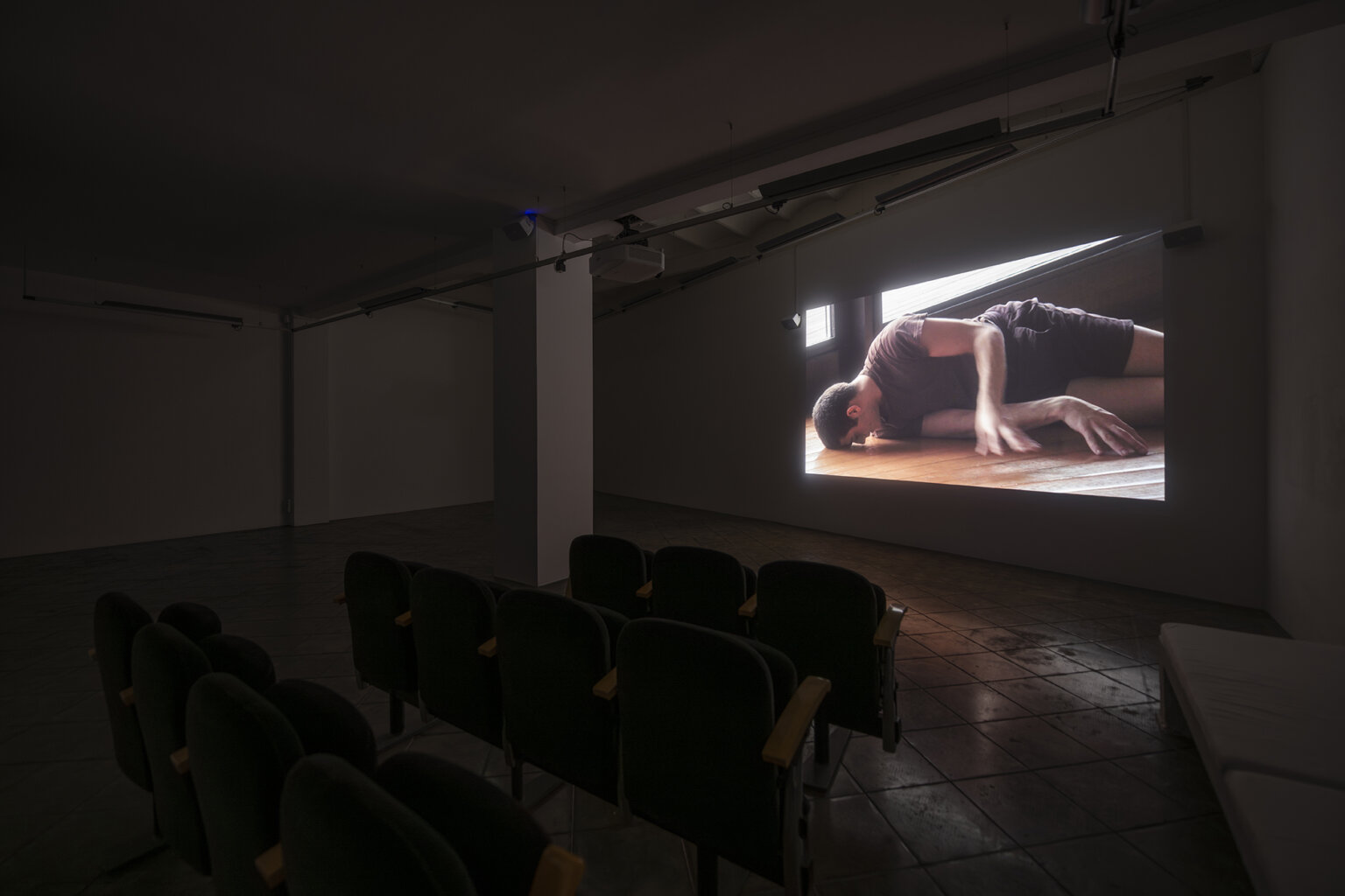 Installation view: Manon de Boer, Caco, João, Mava and Rebecca. From nothing to something to something else, part 2, 2019 | PROJECTIONS: MANON DE BOER, DORA GARCÍA & ROSALIND NASHASHIBI | ProjecteSD