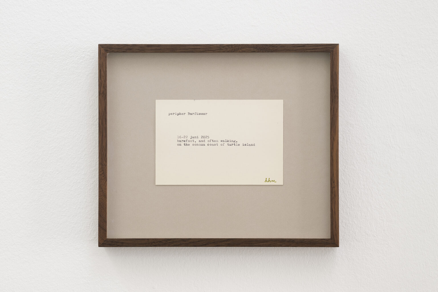 Hendl Helen Mirra Peripher Barfüsser, 2025 | CAMINAR [WALKING] | ProjecteSD